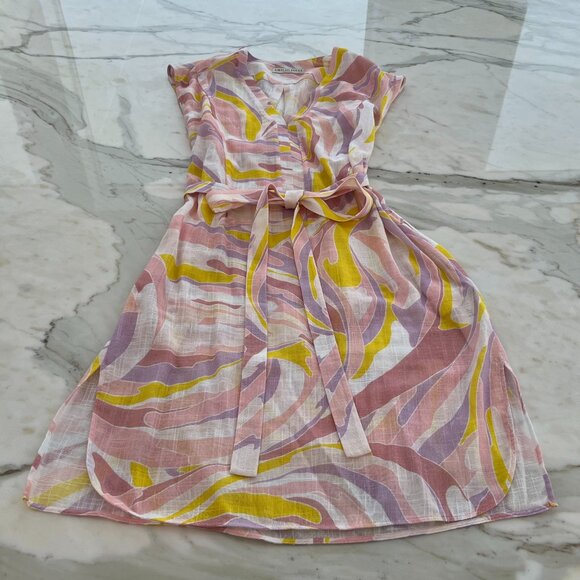 EMILIO PUCCI PINK YELLOW COTTON DRESS MODEL 1EWG10 SIZE IT 40 / US 6 NWOTS! - Picture 10 of 17